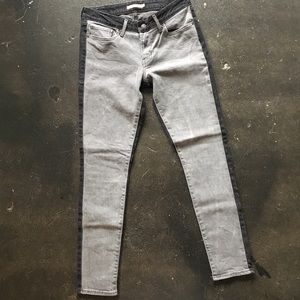 Levi’s 711 Skinny Black & Gray Color Block Jeans